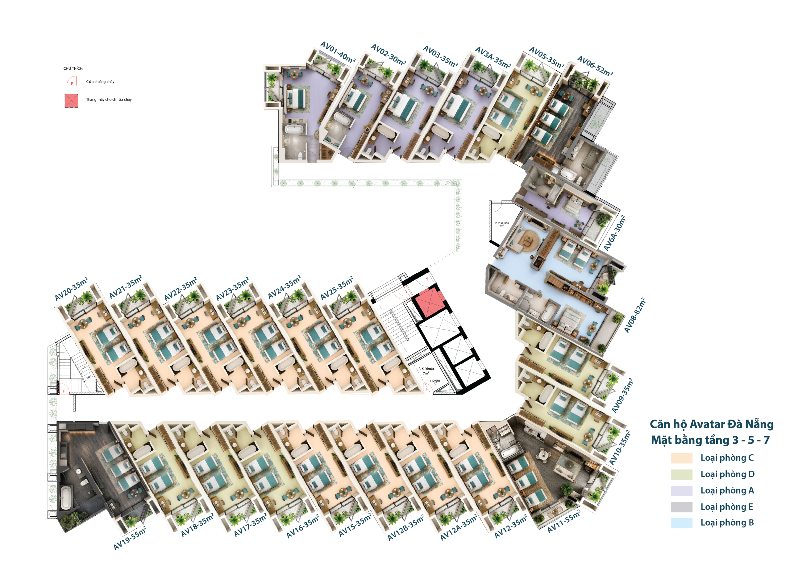 Thiết kế layout mặt bằng căn hộ Condotel tại Wyndham Vedana Đà Nẵng