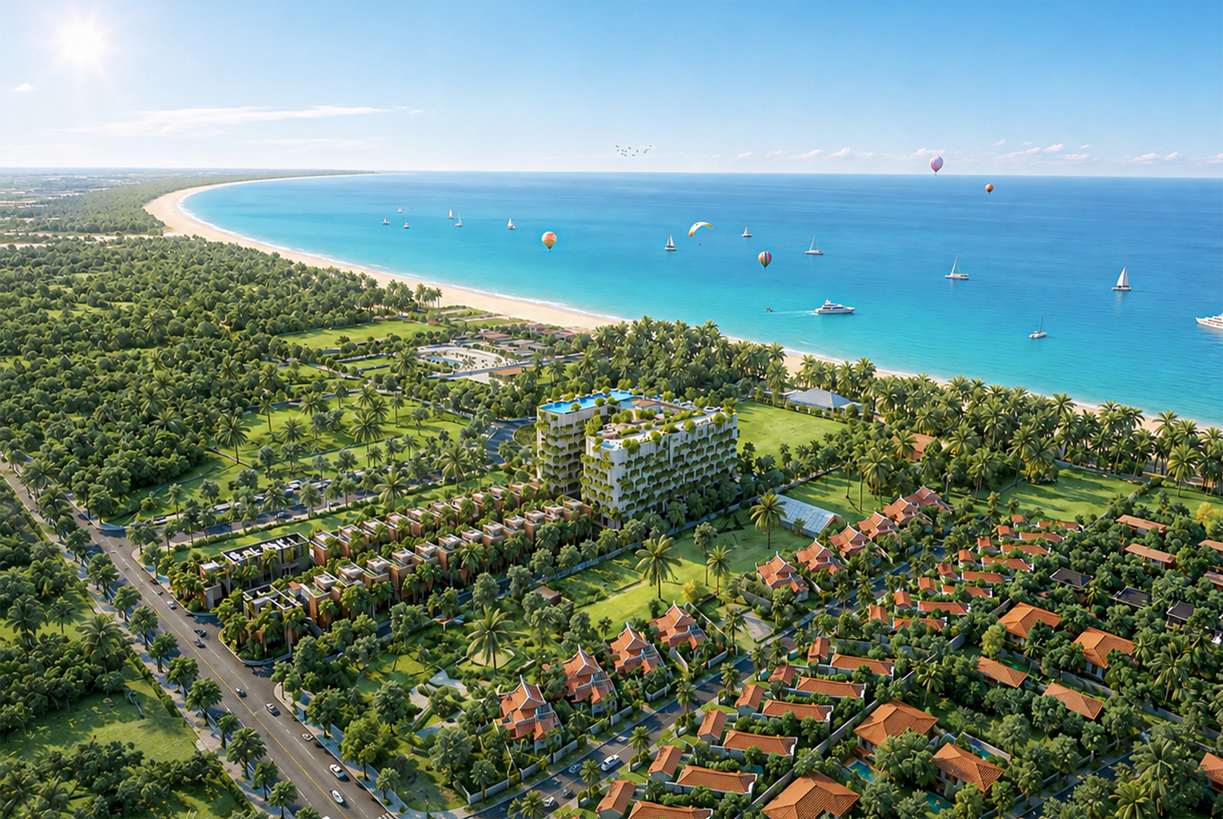 Tổng quan không gian kiến trúc xanh tại dự án Wyndham Grand Vedana Đà Nẵng