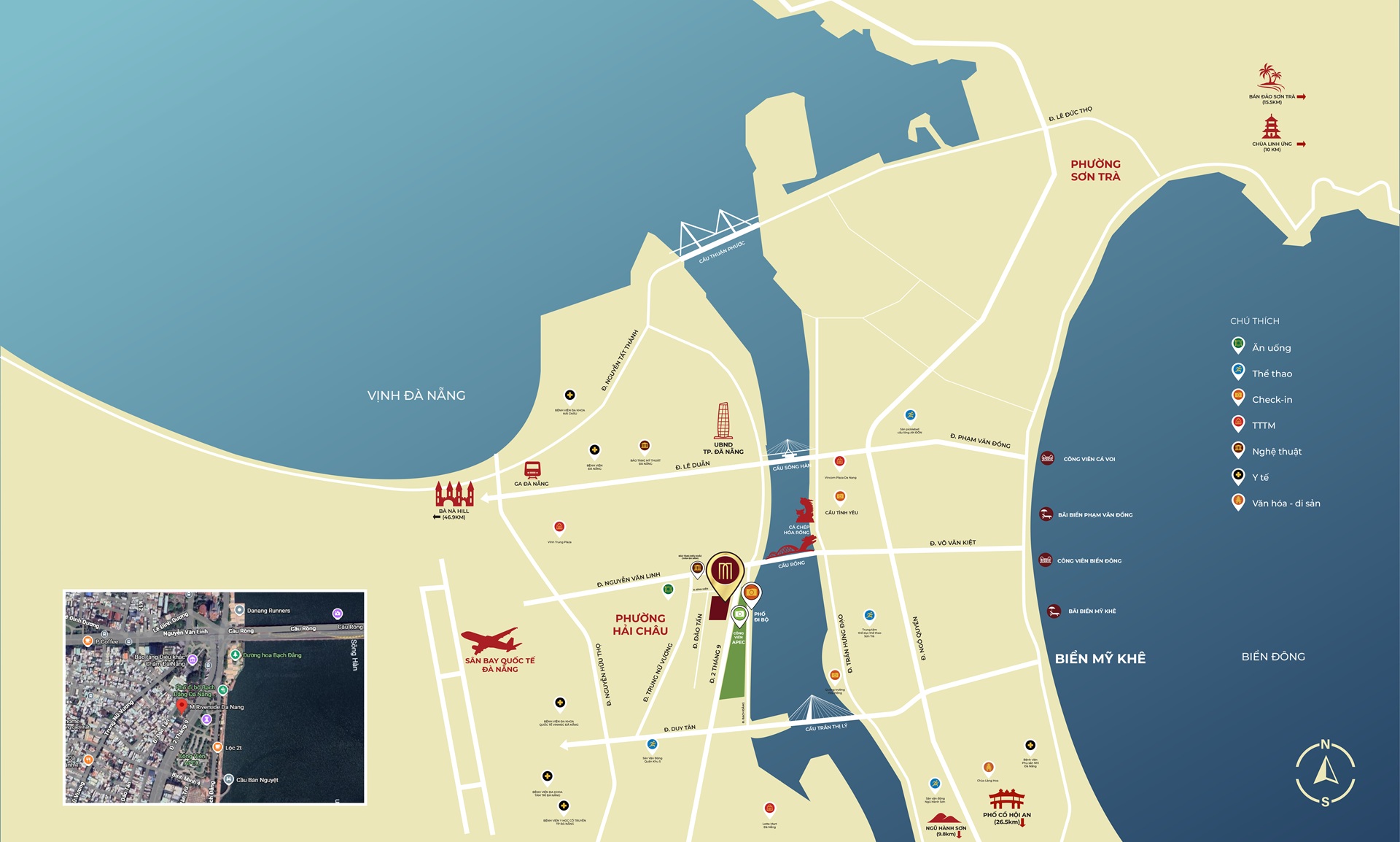 Sơ đồ vị trí kết nối giao thông chiến lược dự án M Riverside Hải Châu Đà Nẵng