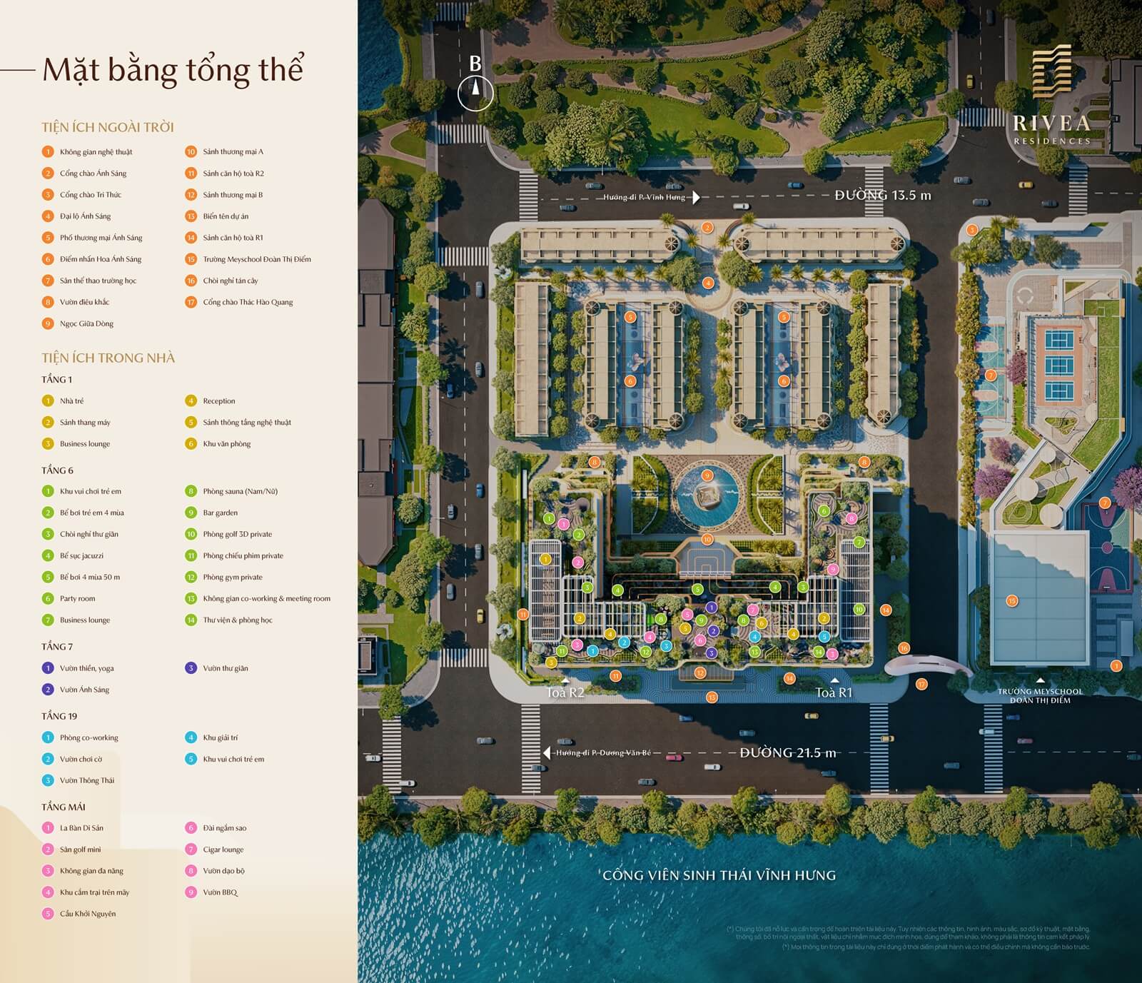 Mặt bằng tổng thể Rivea Residences Bản đồ mặt bằng tiện ích tổng thể phân khu chung cư Rivea Residences Hanoi