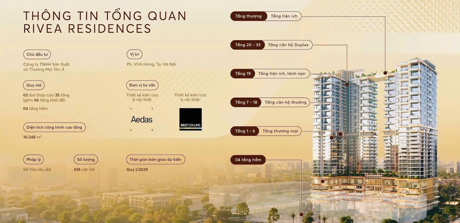 Tổng thể dự án Rivea Residences Toàn cảnh tổng thể dự án chung cư Rivea Residences Vĩnh Hưng, Hoàng Mai, Hà Nội