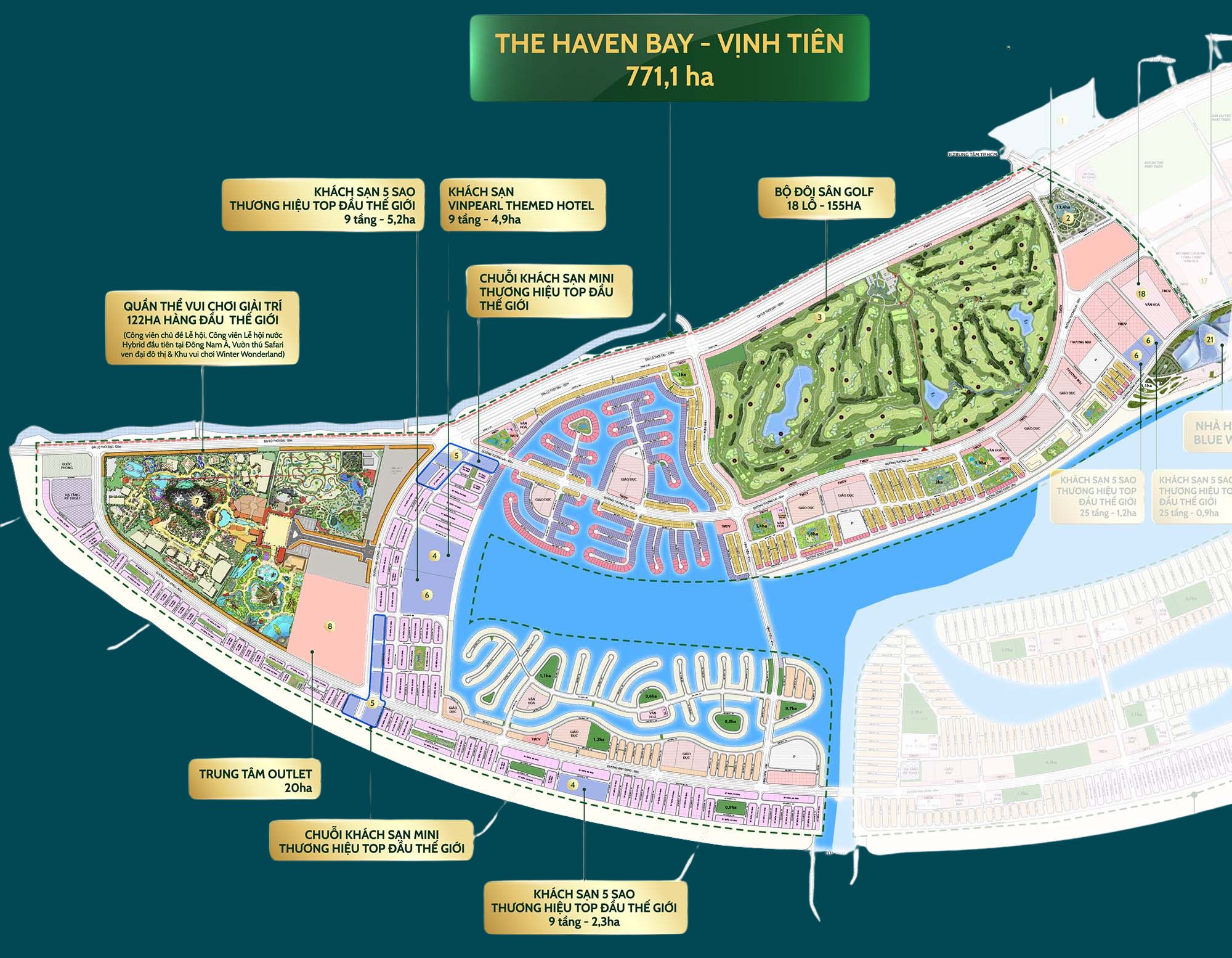 Quy hoạch mặt bằng chi tiết phân khu Vịnh Tiên Vinhomes Green Paradise Cần Giờ