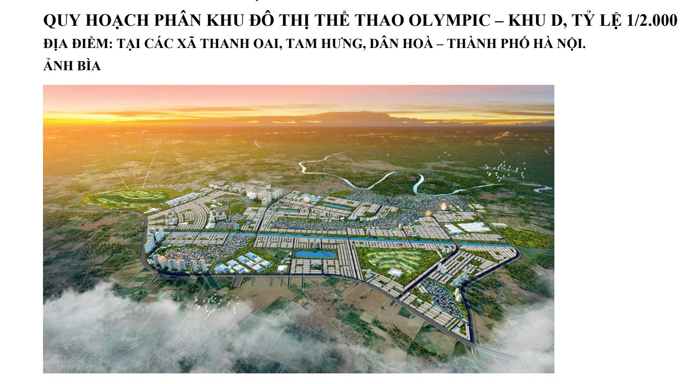 Bản đồ quy hoạch chi tiết Phân khu D Vinhomes Olympic
