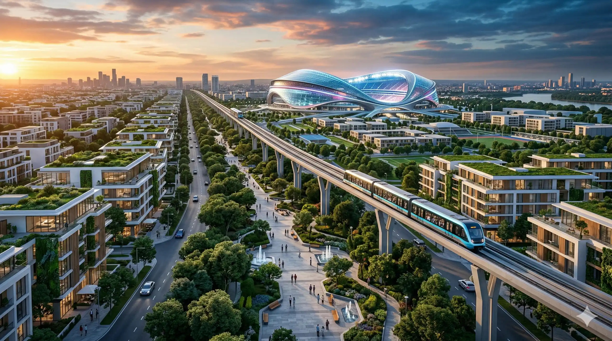 Phối cảnh Vinhomes Olympic và tuyến Metro Ga Ngọc Hồi
