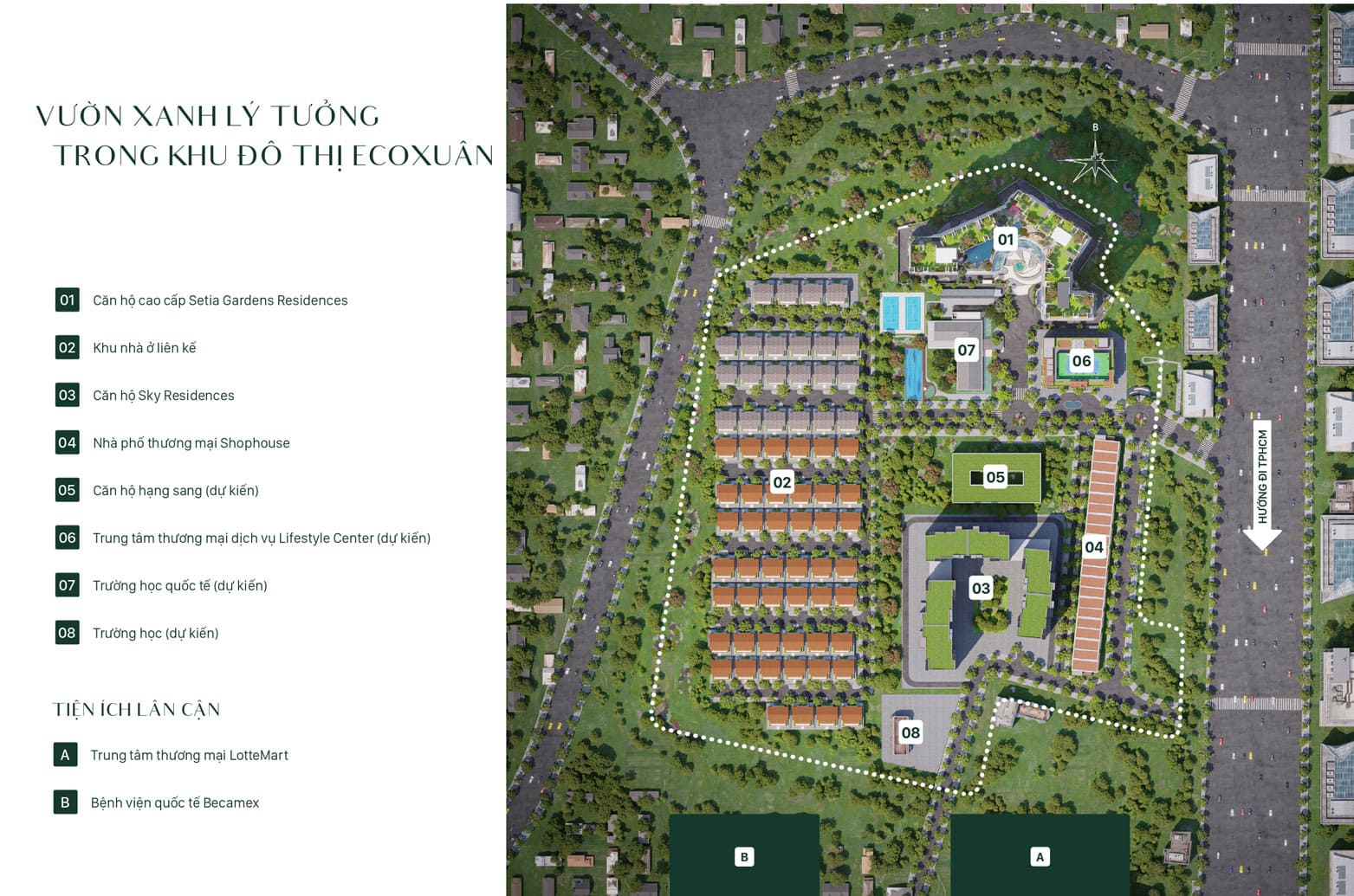 Mặt bằng tổng thể KĐT EcoXuân Lái Thiêu do tập đoàn SP Setia phát triển