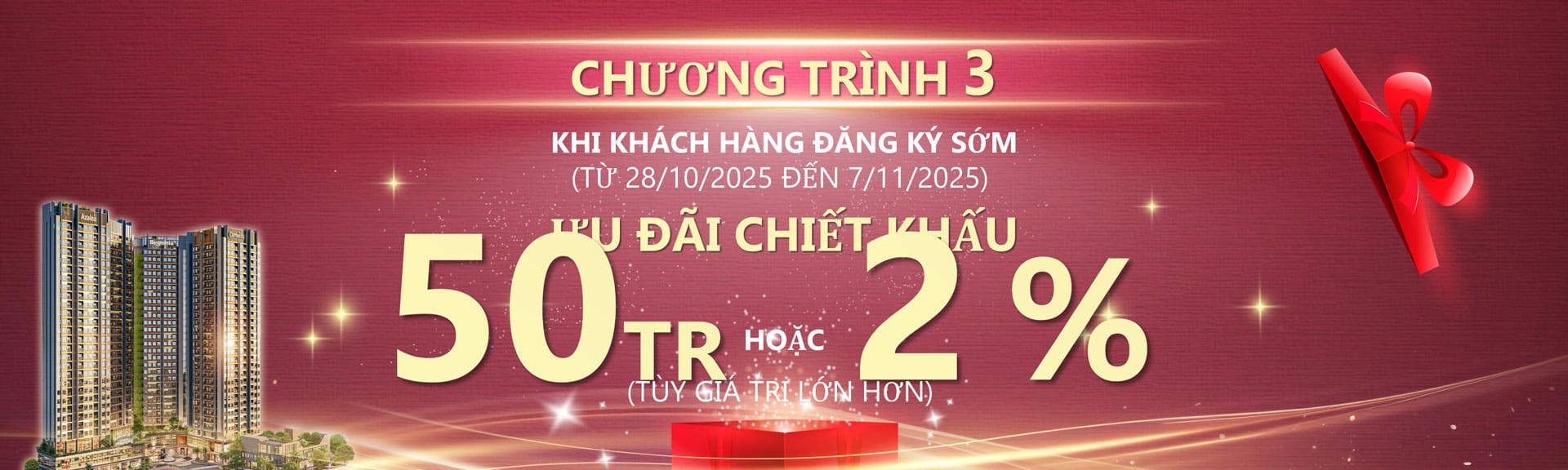Ưu đãi chiết khấu 50 triệu hoặc 2% cho khách hàng đăng ký sớm
