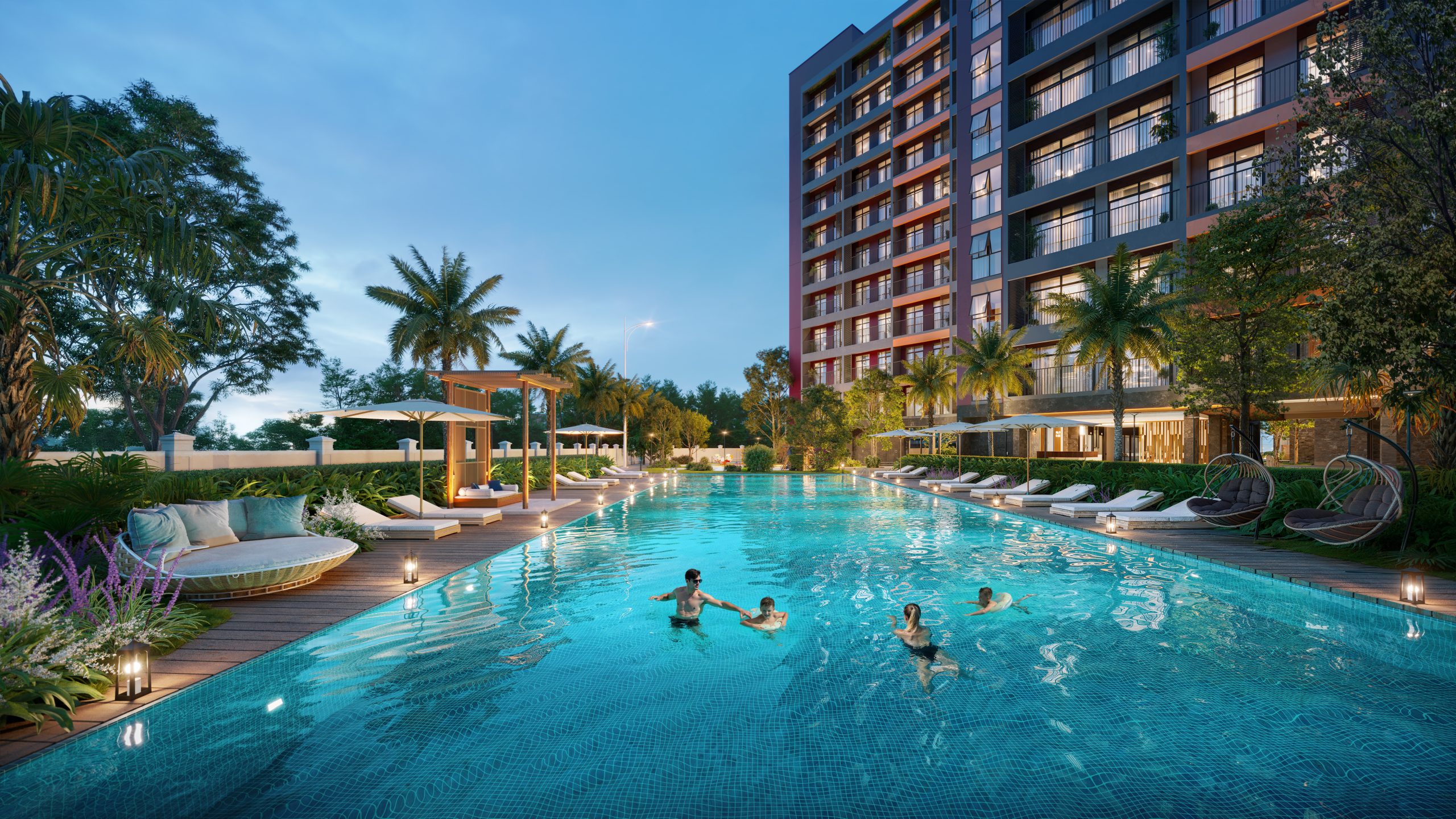 Bể bơi công nghệ Technic Pool bốn mùa tại Legacy Alpha Valley