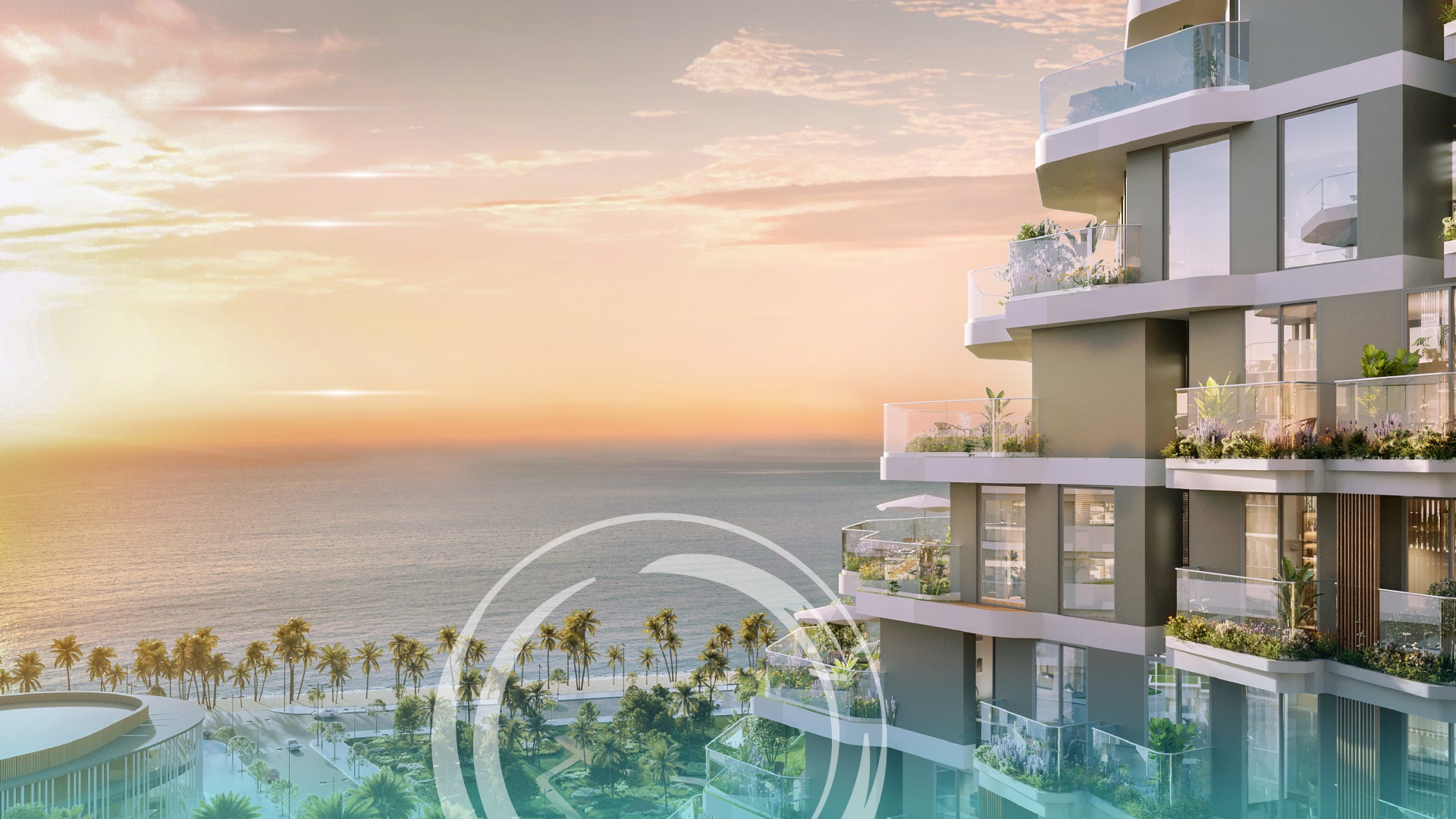 Kiến trúc tinh hoa uốn lượn phong cách đại dương của tháp Meypearl Harmony Phú Quốc