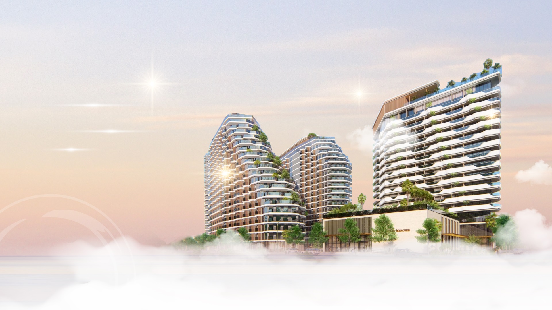 Phối cảnh tháp căn hộ nghỉ dưỡng cao cấp Meypearl Harmony Phú Quốc