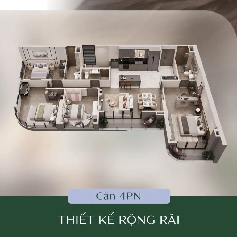 Bố trí mặt bằng tầng sinh hoạt chung The Heritage Láng Hạ
