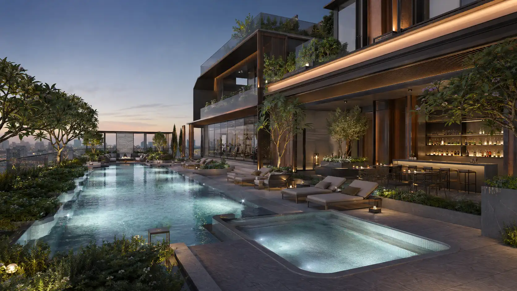 Bể bơi vô cực Tara Maison 4 trên tầng cao ngắm trọn toàn cảnh Mỹ Đình