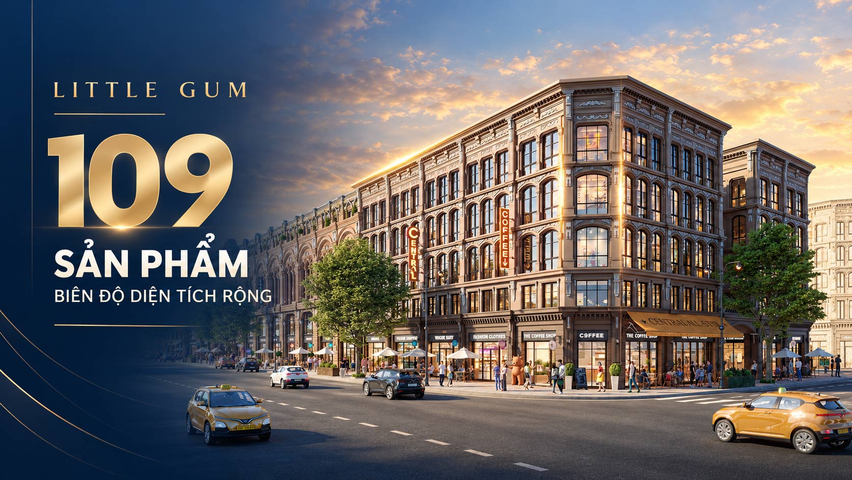 Phối cảnh phân khu Little Gum Vinhomes The Gallery Giảng Võ với 109 sản phẩm thương mại dịch vụ