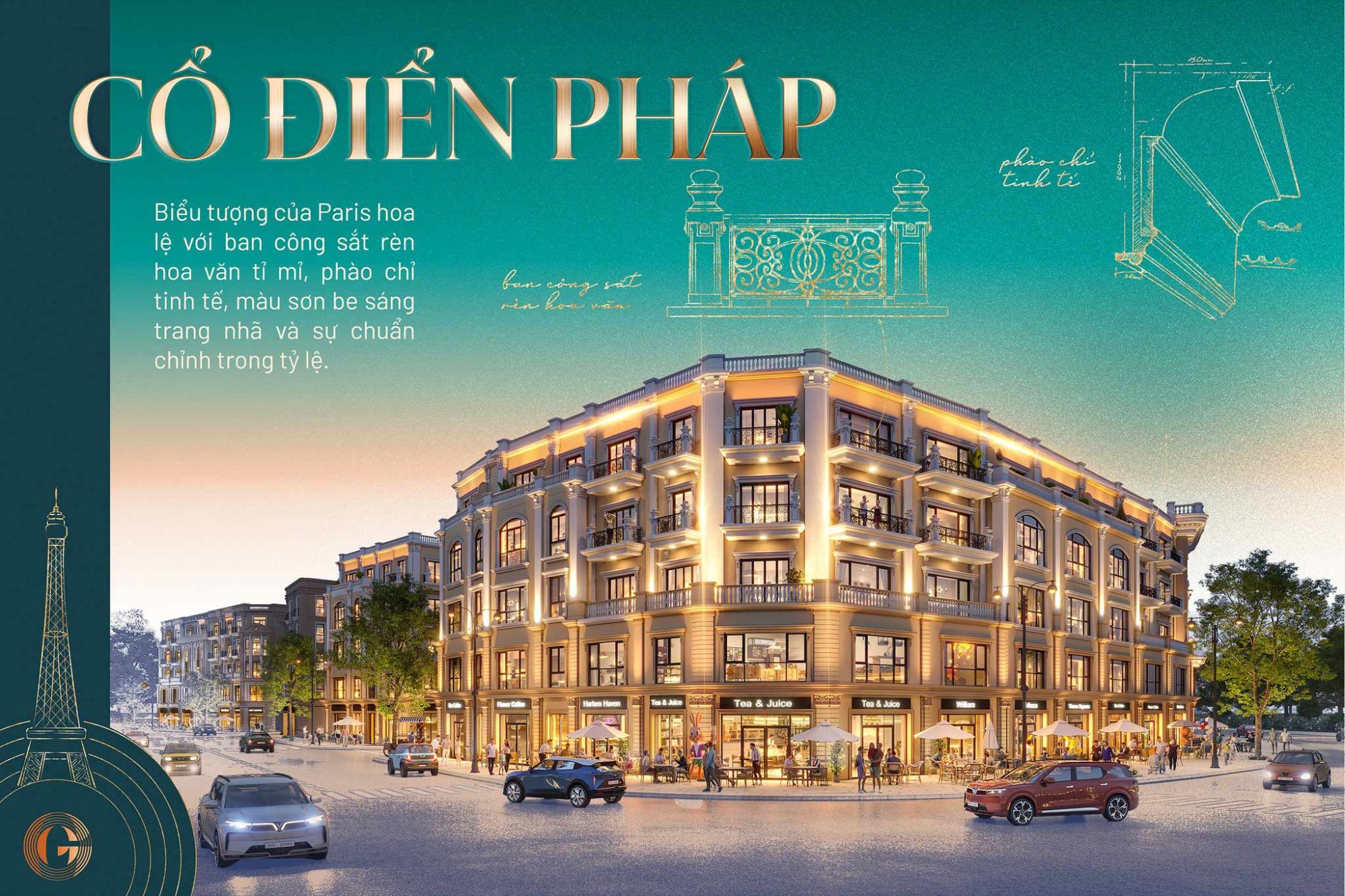 Kiến trúc mặt ngoài sang trọng của các mẫu thiết kế thấp tầng tại Vinhomes The Gallery Giảng Võ