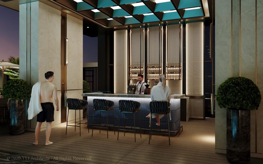 Quầy Sky Lounge và Bar ngoài trời sang trọng tại Celestine Westlake