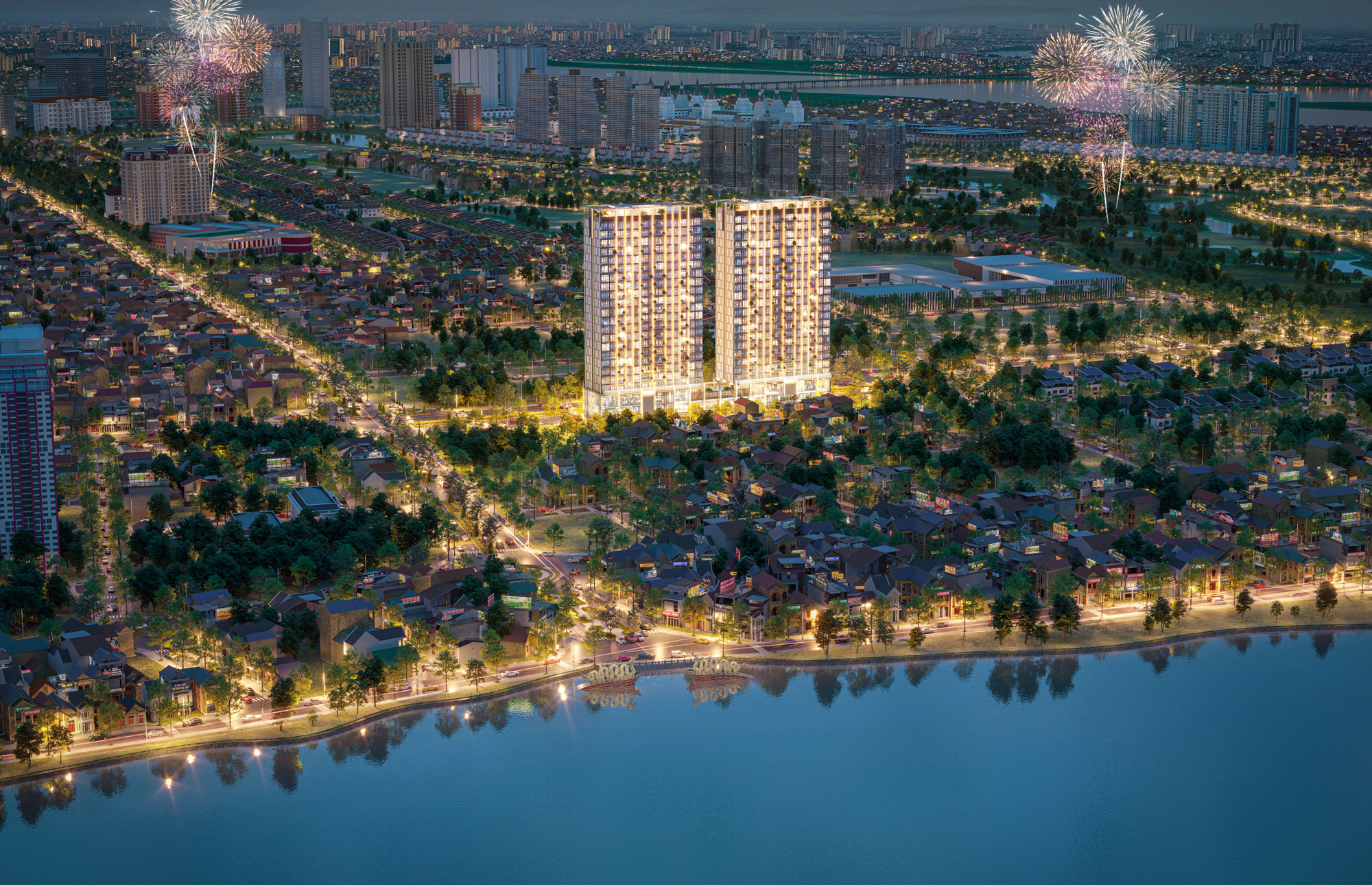 Phối cảnh tổng thể dự án chung cư cao cấp Celestine Westlake Tây Hồ của chủ đầu tư VINAENCO tại 300 Võ Chí Công